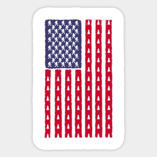 Vintage Bigfoot american flag Sticker